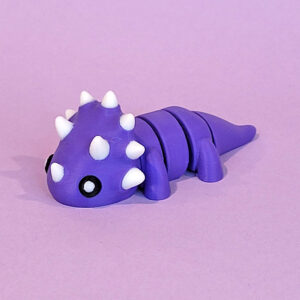 Tizmo Toys - Wigglets - W002 - Triceratops - Purple - 3D Printed Articulated Fidget Toy Animal NZ