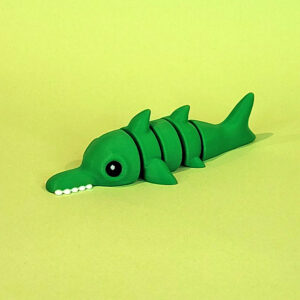 Tizmo Toys - Wigglets - W003 - Sawfish - Green - 3D Printed Articulated Fidget Toy Animal NZ