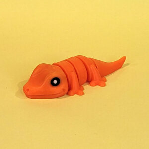Tizmo Toys - Wigglets - W004 - Gecko- Orange - 3D Printed Articulated Fidget Toy Animal NZ