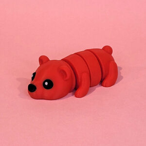 Tizmo Toys - Wigglets - W005 - Bear - Red - 3D Printed Articulated Fidget Toy Animal NZ