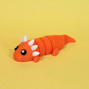 Tizmo Toys - Wigglets - W006 - Axololt - Orange - 3D Printed Articulated Fidget Toy Animal NZ