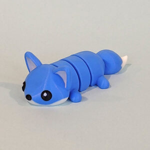 Tizmo Toys - Wigglets - W007 - Fox - Blue - 3D Printed Articulated Fidget Toy Animal NZ