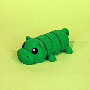 Tizmo Toys - Wigglets - W008 - Hippo - Green - 3D Printed Articulated Fidget Toy Animal NZ
