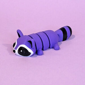 Tizmo Toys - Wigglets - W009 - Raccoon - Purple - 3D Printed Articulated Fidget Toy Animal NZ